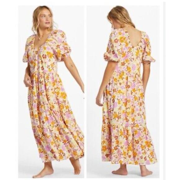 Billabong Endless Shore Maxi Floral Dress Size Large - Picture 2 of 13